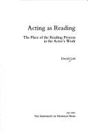 Cover of Acting as reading