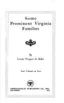 Cover of Some Prominent Virginia Families (2 Volumes in 4)
