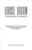 Cover of Louise Bogan: a woman's words;