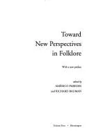 Cover of Toward new perspectives in folklore
