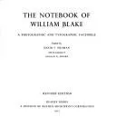 Cover of The note-book of William Blake