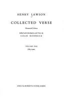 Cover of COLLECTED VERSE. Memorial Edition. Edited with Introduction and Notes by Colin Roderick. Volume One 1885-1900