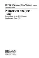 Cover of Numerical Analysis, 1989