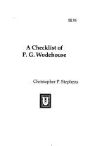 Cover of A Checklist of P. G. Wodehouse