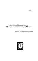 Cover of A checklist of the publications of Harrison of Paris and Monroe Wheeler