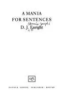 Cover of A mania for sentences