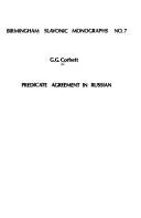 Cover of Predicate agreement in Russian