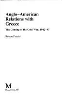 Cover of Anglo-American relations with Greece