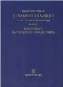 Cover of Christiani Wolfii Meletemata mathematico-philosophica