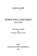 Cover of Écrits sur la politique (1933-1967)