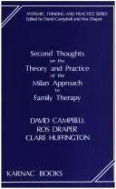 Cover of Second thoughts on the theory and practice of the Milan approach to family therapy