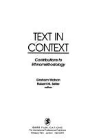 Cover of Text in context