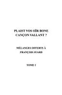 Cover of Plaist vos oïr bone cançon vallant ?