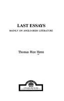 Cover of Last Essays, Mainly on Anglo-Irish Literature