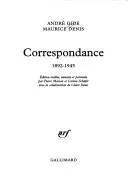 Cover of Correspondance André Gide-Dorothy Bussy