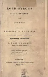 Cover of Lord Byron's Cain, a mystery