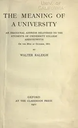 Cover of The meaning of a university