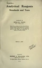 Cover of Analytical reagents, standards and tests