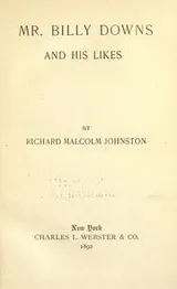 Cover of Mr. Billy Downs and his likes