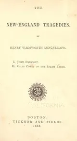 Cover of The New-England tragedies