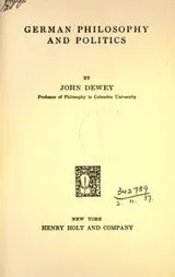 Cover of German philosophy and politics