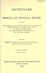 Cover of Dictionary of obsolete and provincial English