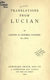 Cover of Translations from Lucian