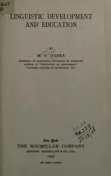 Cover of Linguistic development and education