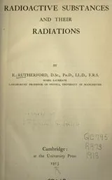 Cover of Radioactive substances and their radiations