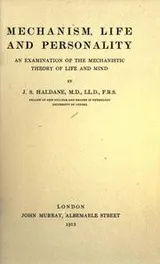 Cover of Mechanism, life and personality