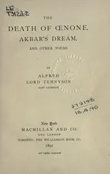 Cover of The death of Oenone, Akbar's dream, and other poems
