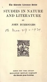 Cover of Studies in nature and literature
