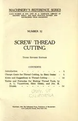 Cover of Screw thread cutting ...
