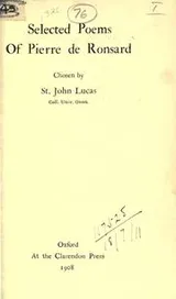 Cover of Selected poems of Pierre de Ronsard