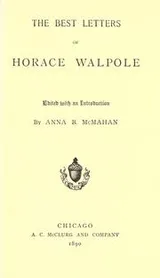Cover of The best letters of Horace Walpole