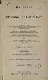 Cover of Handbook for the physiological laboratories
