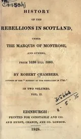Cover of History of the rebellions in Scotland, under the Marquis of Montrose, and others, from 1638 till 1660