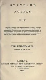 Cover of The Heidenmauer (the Heathens’ Wall); or the Benedictines