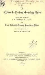 Cover of A Fifteenth-century courtesy book
