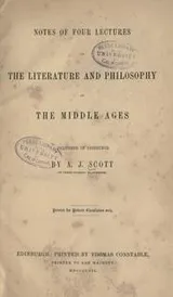 Cover of Notes of four lectures on the literature and philosophy of the middle ages