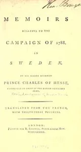 Cover of Memoirs relative to the campaign of 1788, in Sweden