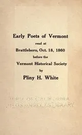 Cover of Early poets of Vermont