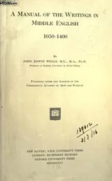 Cover of A manual of the writings in Middle English, 1050-1400