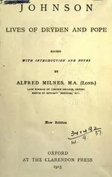 Cover of Lives of Dryden and Pope