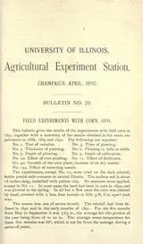 Cover of Field experiments with corn, 1891