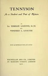 Cover of Tennyson, as a student and poet of nature