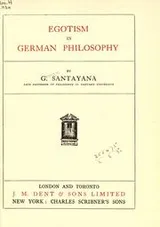 Cover of Egotism in German philosophy