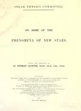 Cover of On some of the phenomena of new stars