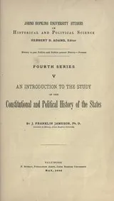 Cover of An introduction to the study of the constitutional and political history of the states