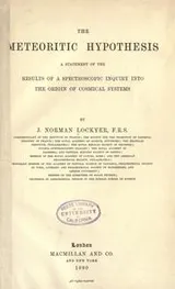Cover of The meteoritic hypothesis
